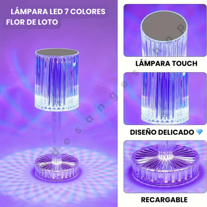 CRYSTALTOUCH™ | LÁMPARA DE MESA LED 7 COLORES FLOR DE LOTO